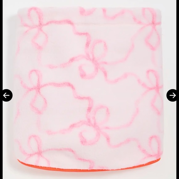 LoveShackFancy x Bogner Arian Ski Pink Bow NECK WARMER Gaiter NWT - Picture 5 of 7